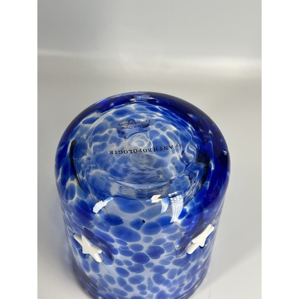 Anthropologie Icon Confetti Star Blue Juice Glass - Picture 5 of 5